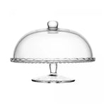 Prato para Bolo com Pé de Vidro e Tampa Bangkok 29cmx21cm - Loja Do Thor