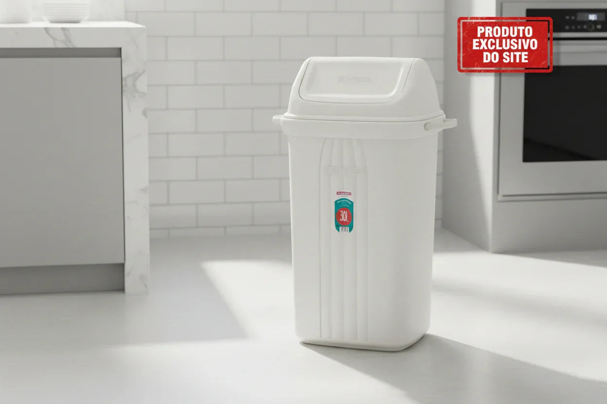 Lixeira Basculante 30L Plastico Sanremo 283 - Loja Do Thor