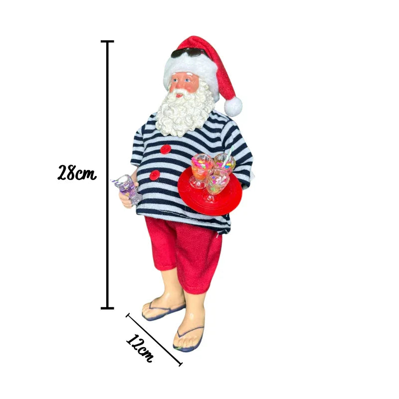 Boneco de Natal Papai Noel Praia 28cm - Florarte - Loja Do Thor