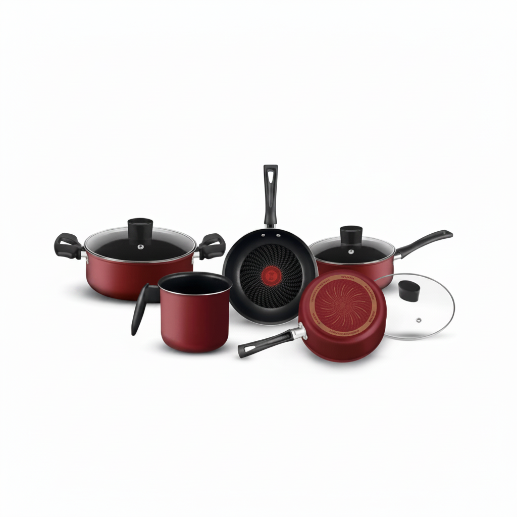 Conjunto De Panelas Rochedo Limpa Facil 5 Pecas Vermelho