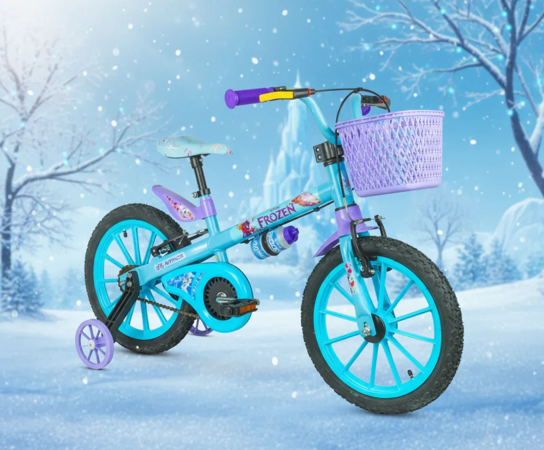 Bicicleta Infantil Feminina Aro 16 Frozen Cestao Rodinha 02 - Loja Do Thor