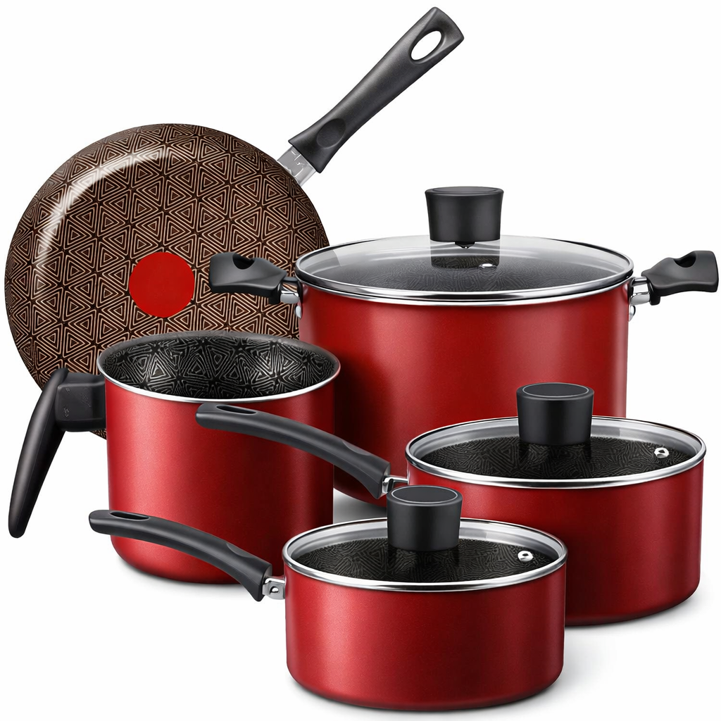 Jogo De Panelas 5 Pecas Smart Vermelho Rochedo R2T1JDC11