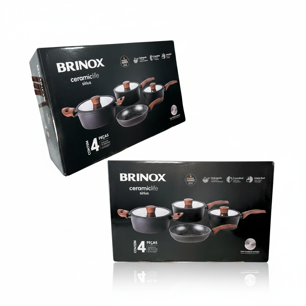 Conjunto de Panelas 4 Pecas Ceramic Life Sirius - Brinox 4814-102