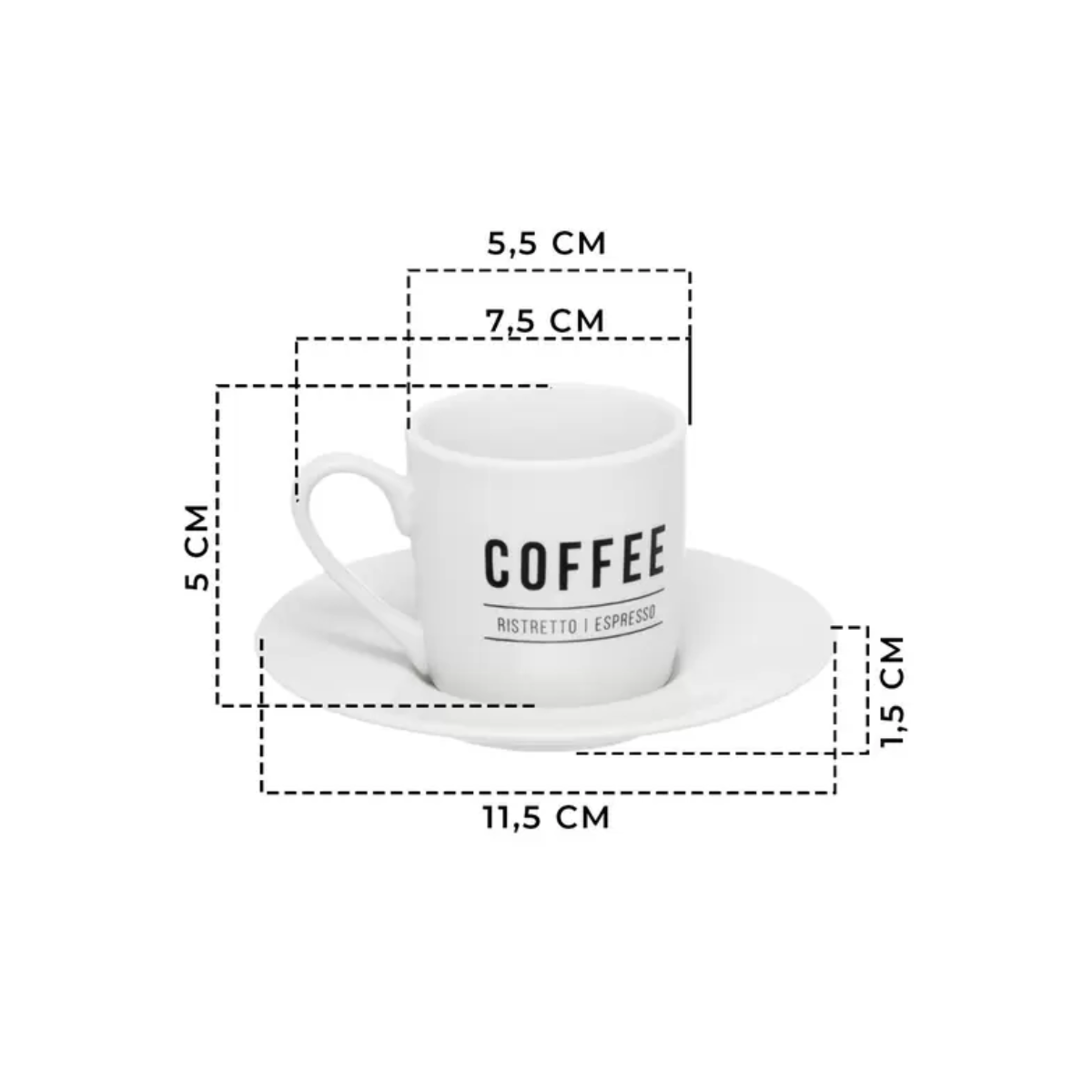 Xicara de cafe manhattan BRANCO 80ML 6pcs