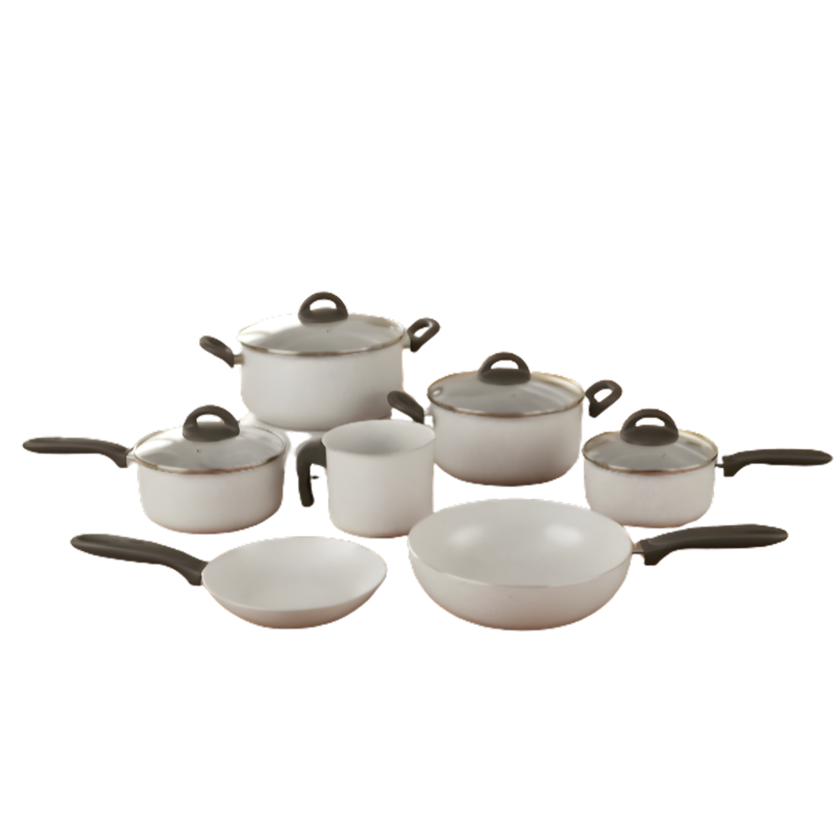 Conjunto De  Panelas 7 PCS Ceramic Life Suprema Vanilla
