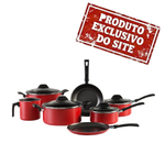 Conjunto de panelas 7 pecas Garlic vermelho Brinox
