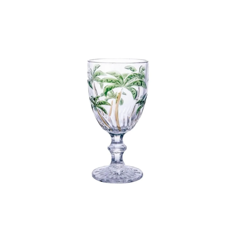 Taça De Vidro Palm Tree Color 300ml - Class Home