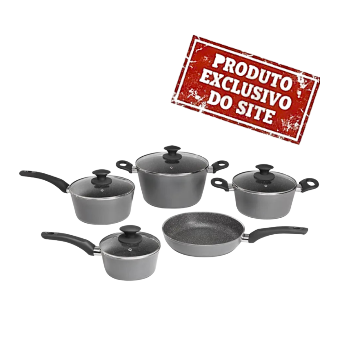Jogo Panelas 5 Pcs Brinox Ceramic Life Optima Stone Inducao