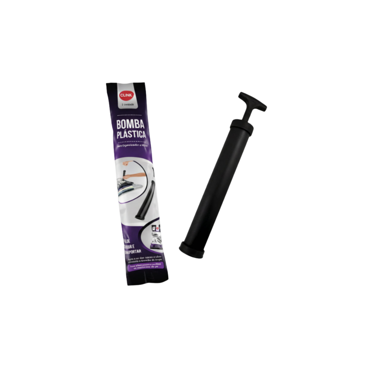 Bomba Manual Organizador a Vacuo - 4x28cm - Plastico