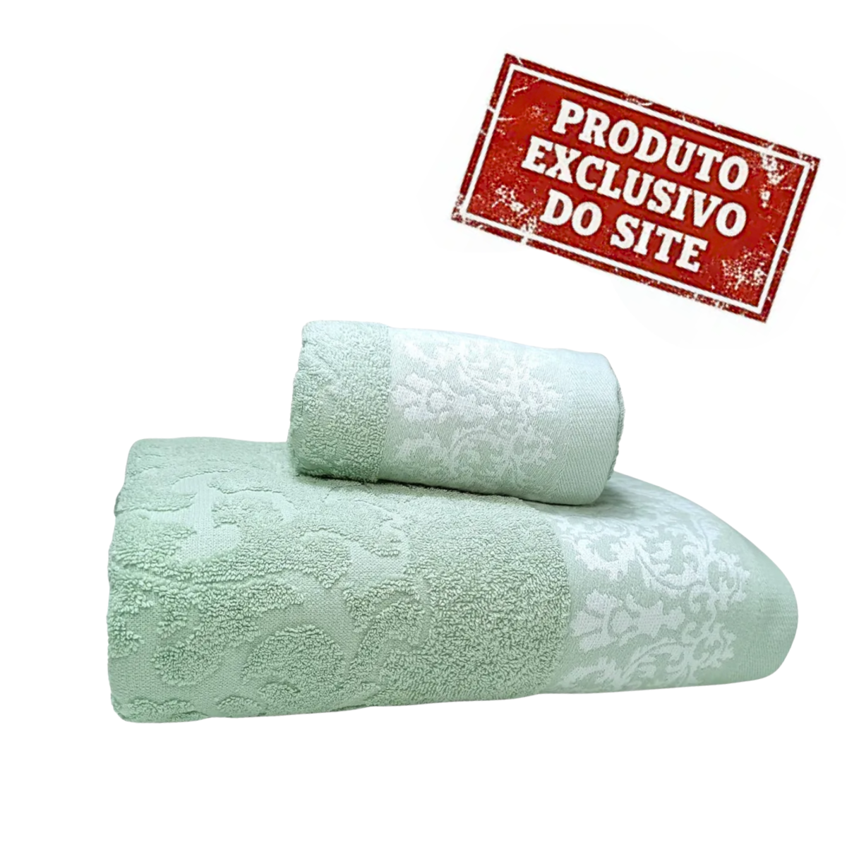 Jogo de Toalha Jacquard Medalhão Verde- Corttex