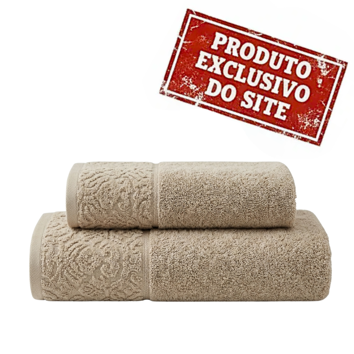 Jogo de Toalhas Corttex Super Soft Arabesco Zero Twist Bege