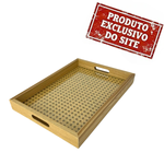 Bandeja Retangular De Mdf Com Fundo Treliça E Acrílico 35Cm