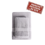 Jogo de Toalha Banho e Rosto Super Soft  Cinza - Corttex