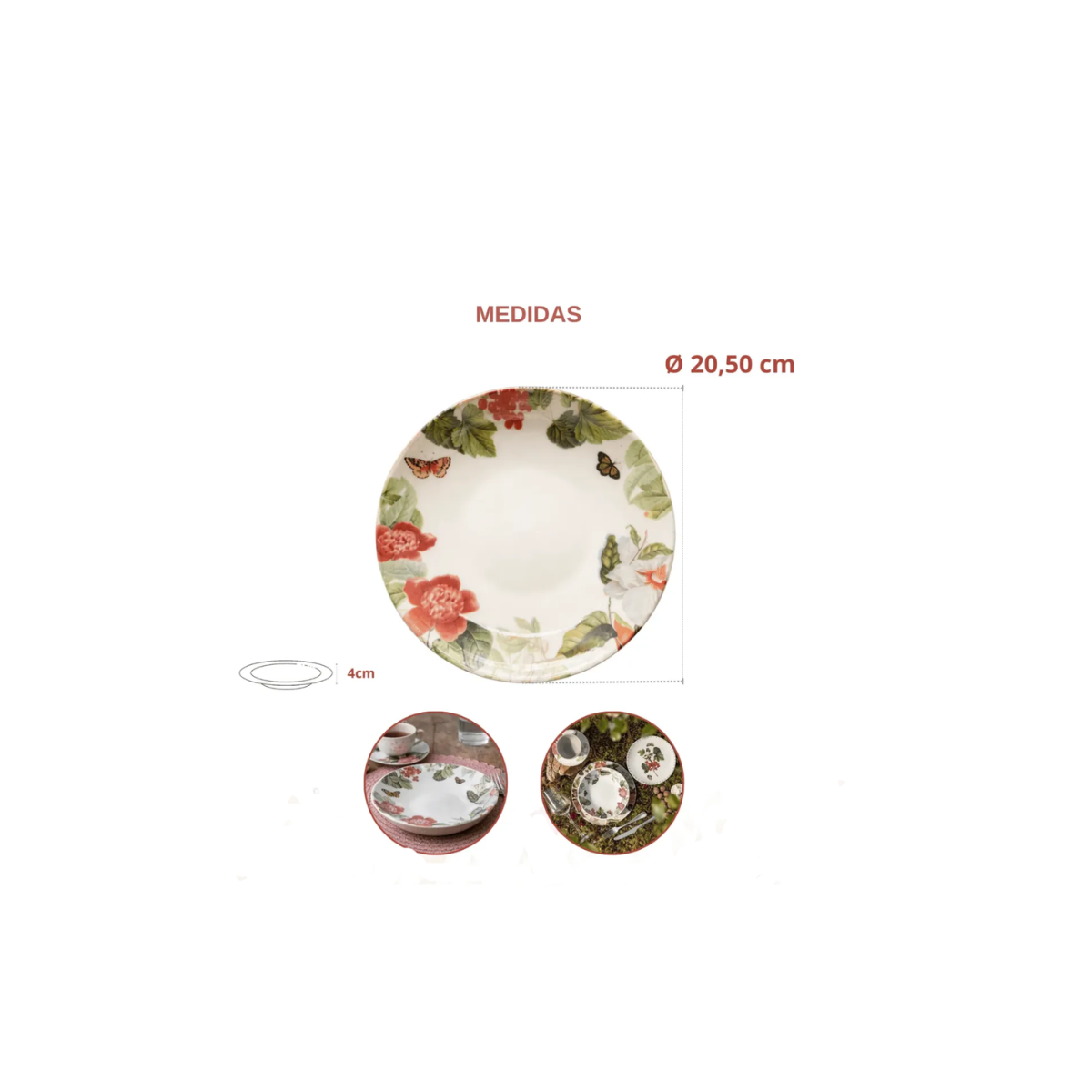 Prato Fundo 20,5 cm Garden Oxford