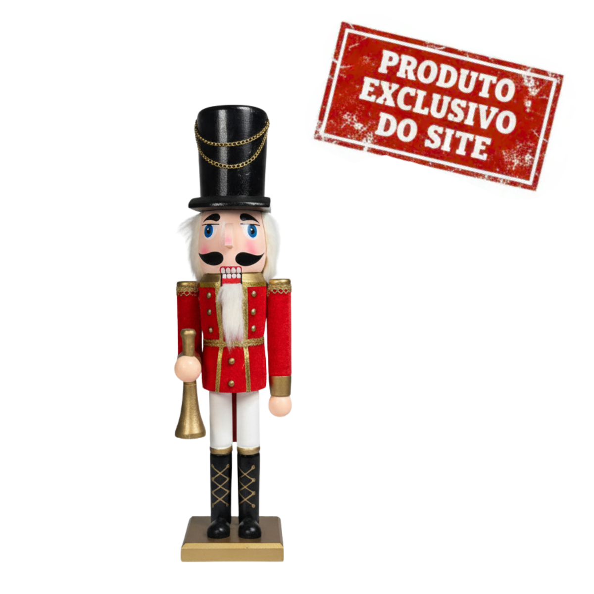 Quebra Nozes Vermelho E Dourado Trombone 50Cm - Wincy Natal NTA25443