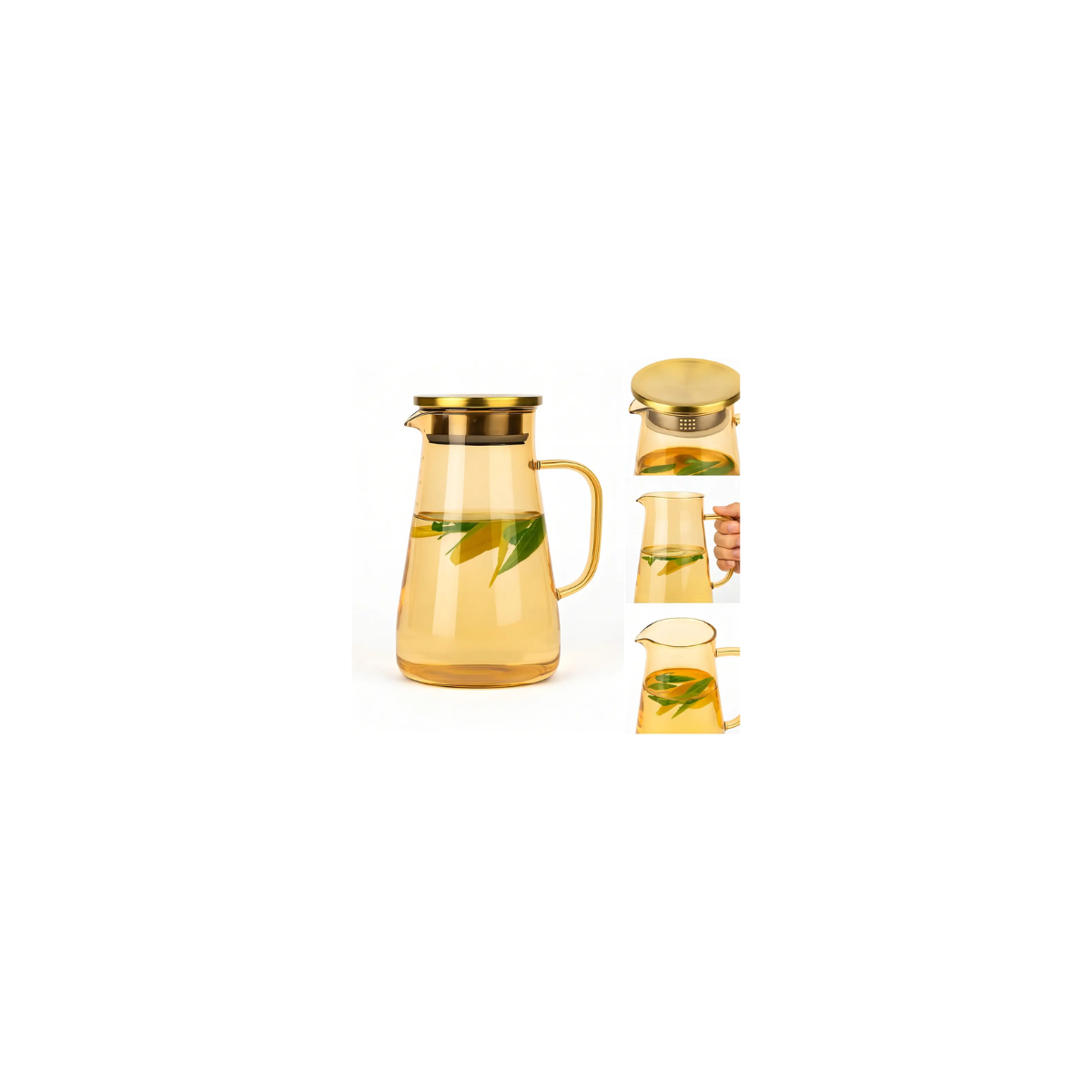 Jarra de Vidro Borossilicato 1,5 litros Dourado MR1206