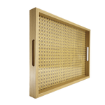 Bandeja Retangular De MDF C/ Fundo Trelica 31,5CM X 4CM X 21,5CM