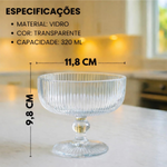Jogo 6 Taças Sobremesa Vidro Transparente 310mL - Hauskraft