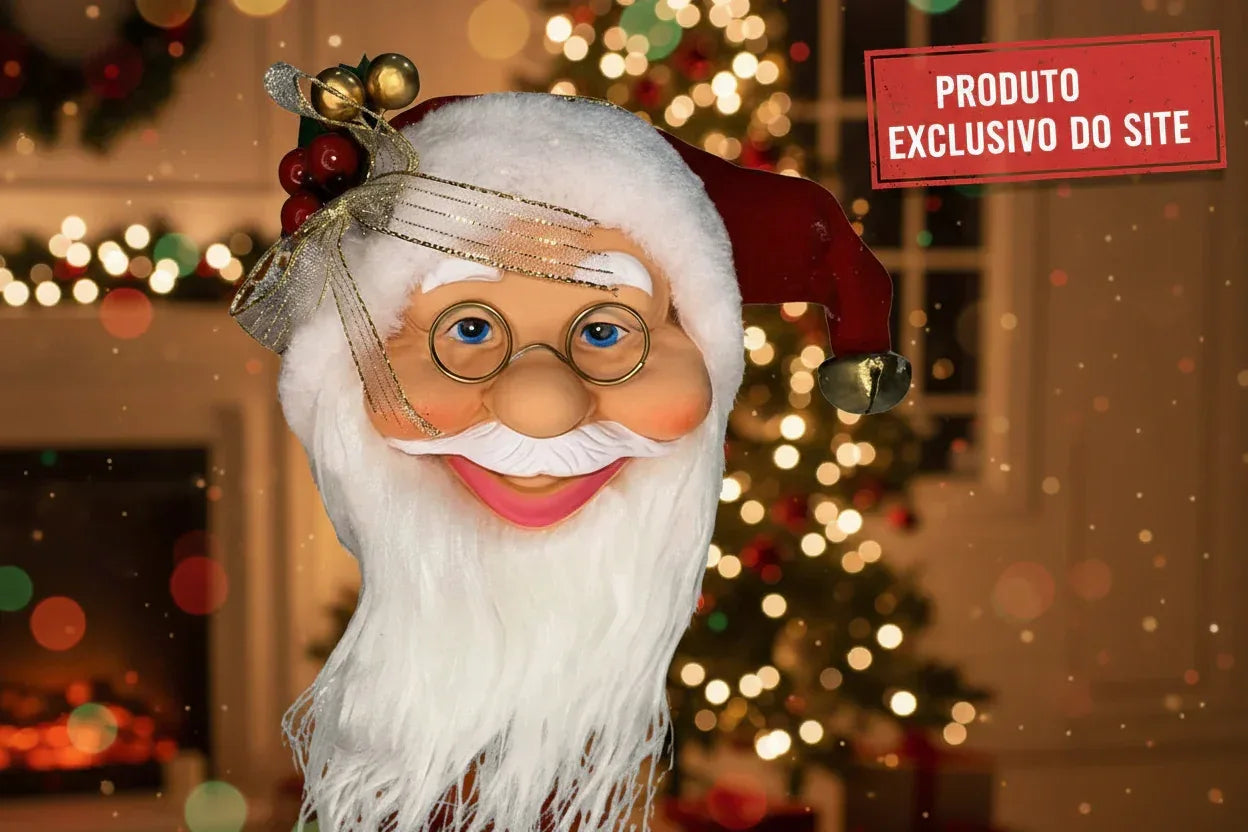 Enfeite Decorativo Cabeça Papai Noel 50Cm - Magizi - Loja Do Thor