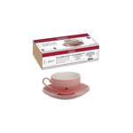 Jogo 6 Xicaras De Cha Cafe Rosa Coracao Hauskraft 160Ml