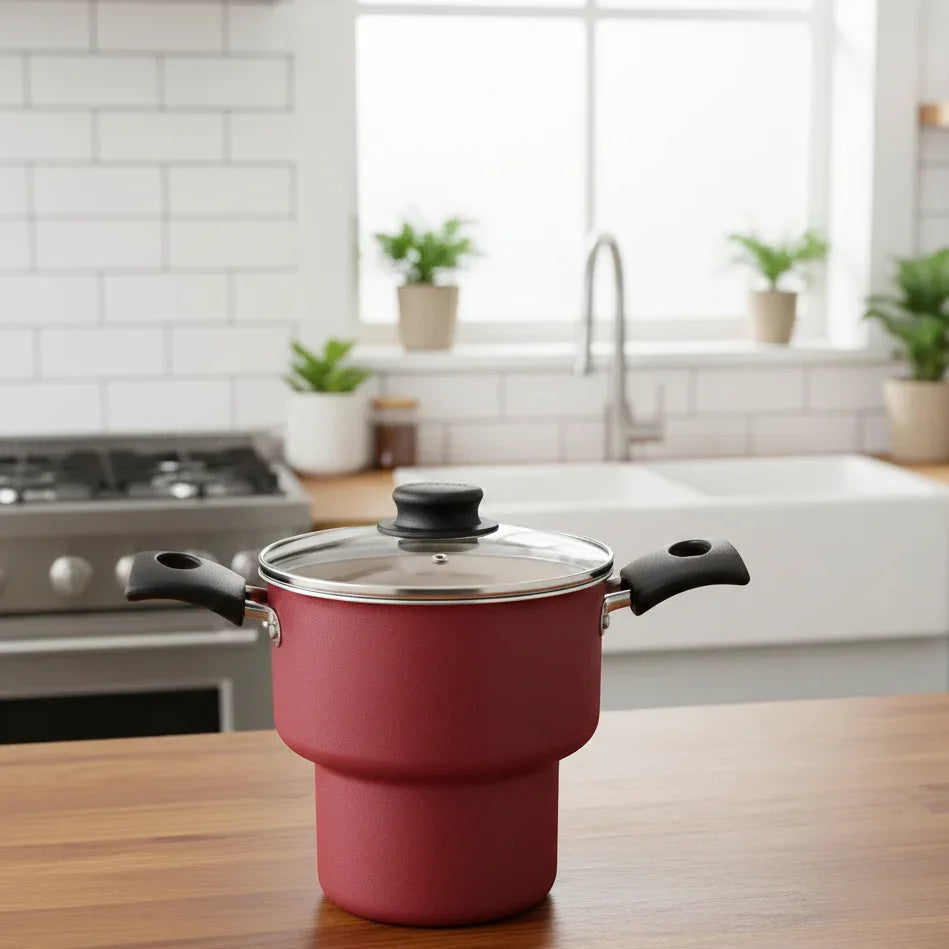 Cuscuzeira 14cm 1,9L Turim Vermelha Antiaderente Tramontina - Loja Do Thor