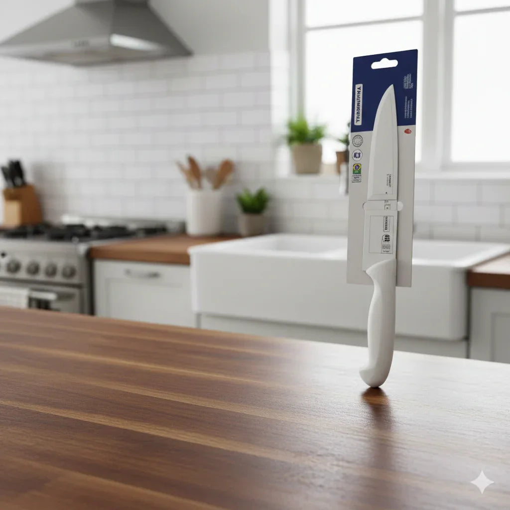 Faca P/ Cozinha 10" Premium Branco Aço Inox Tramontina - Loja Do Thor