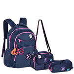 Kit Mochila Costas Lancheira e Estojo Azul Luluca