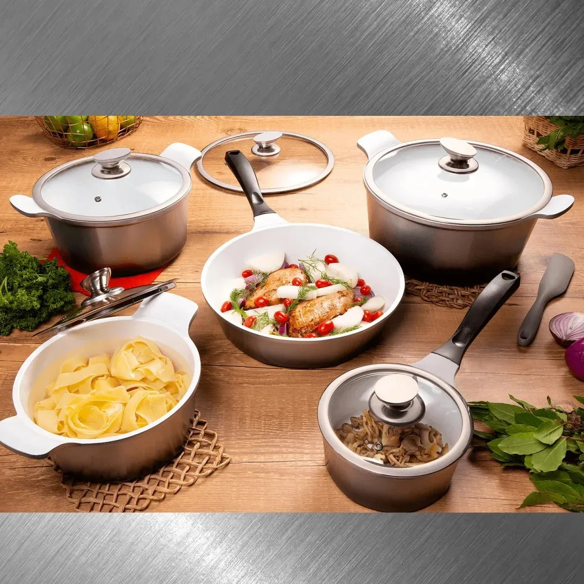 Jogo De Panelas 5 Pecas Aluminio Fundido Platinum Hercules - Loja Do Thor