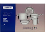 Jogo Panelas Tramontina Allegra Aço Inox Fundo Triplo 5Peças - Loja Do Thor