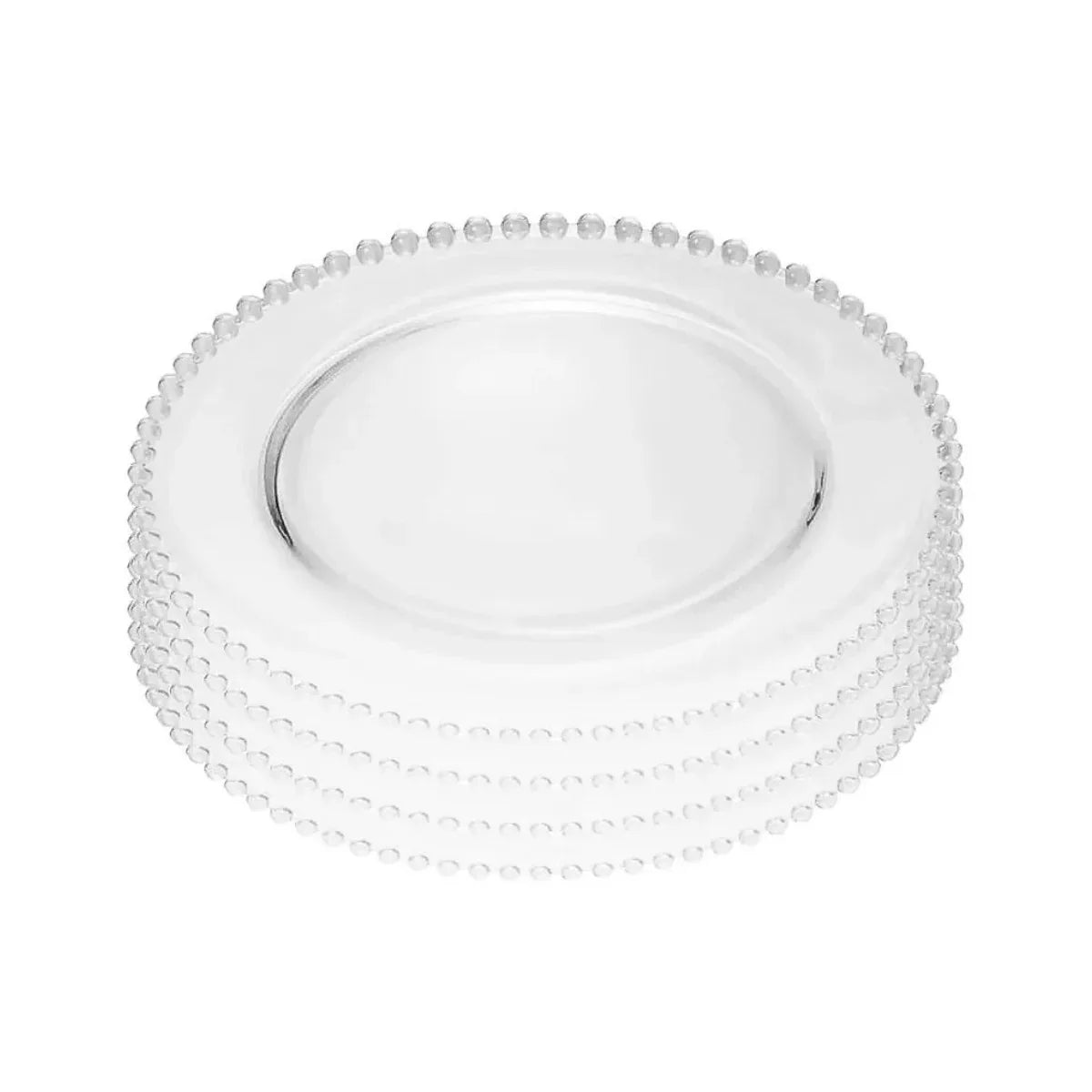 Conjunto 4 Pratos Cristal De Chumbo Pearl 28cm Wolff - Loja Do Thor