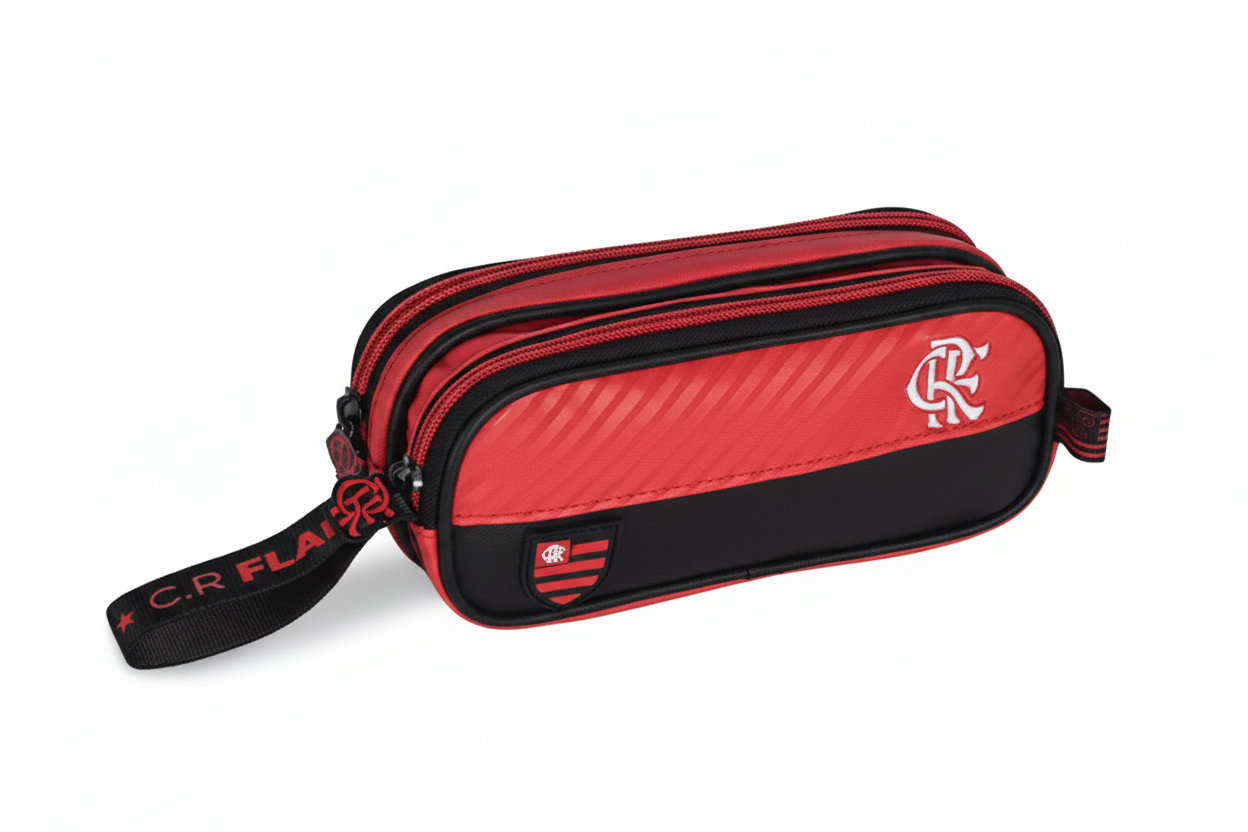 Estojo Duplo Flamengo 21X9X6CM FLA24624F