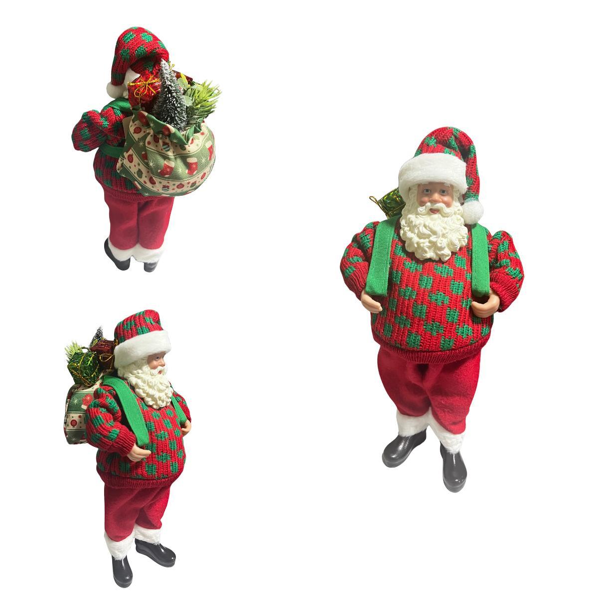 Papai Noel Lux Mochileiro Vermelho 28Cm 30326