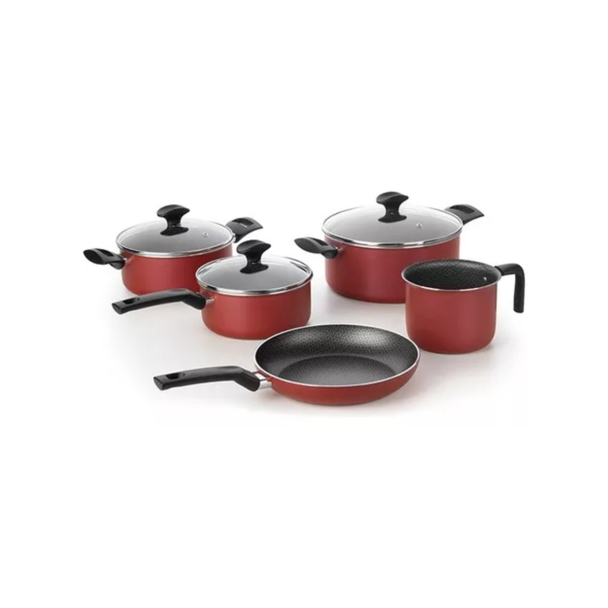 Conjunto de Panelas 5 Peças Vermelho Mate - Multiflon