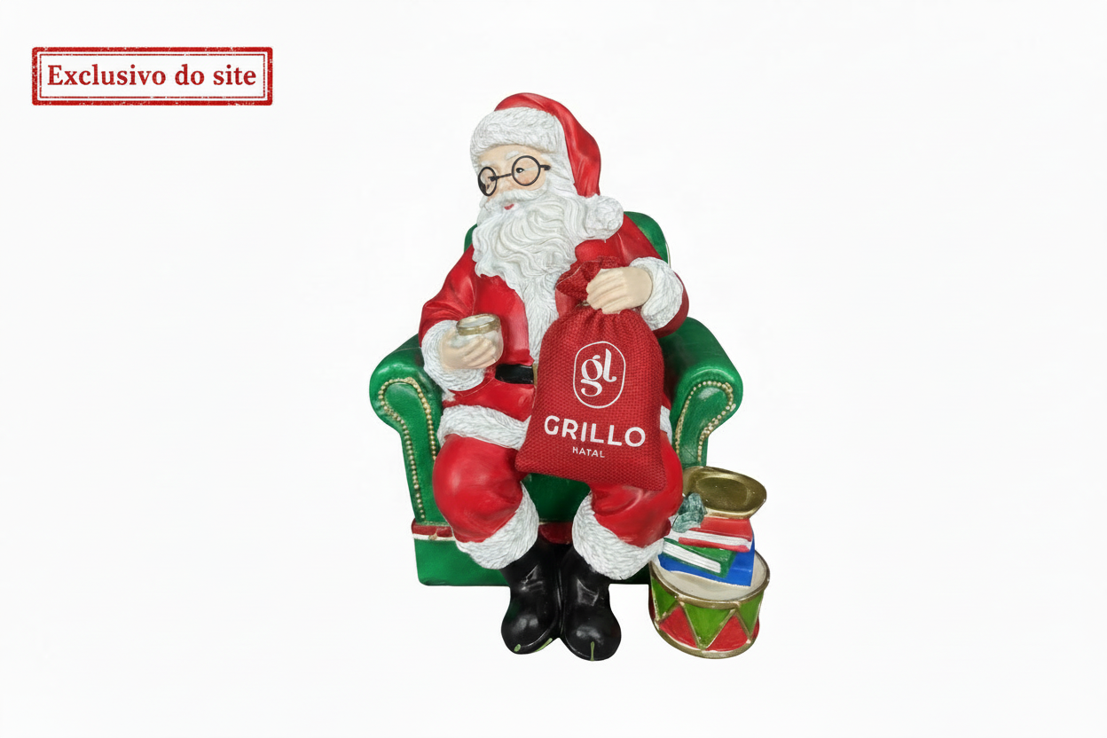 Papai Noel Resina Natal 18cm Vermelho - Grillo