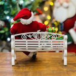 Papai Noel Com Presente Sentado No Banco 28Cm - Magizi - Loja Do Thor