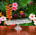 Travessa Cristal Dragon com Pé 35x11cm  para Servir - Lyor