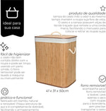 Cesto De Roupa Suja Em Bambu Com Tampa Banheiro E Lavanderia - Loja Do Thor