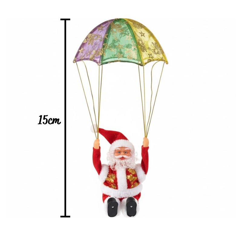 Papai Noel Malabarista No Paraquedas 15cm