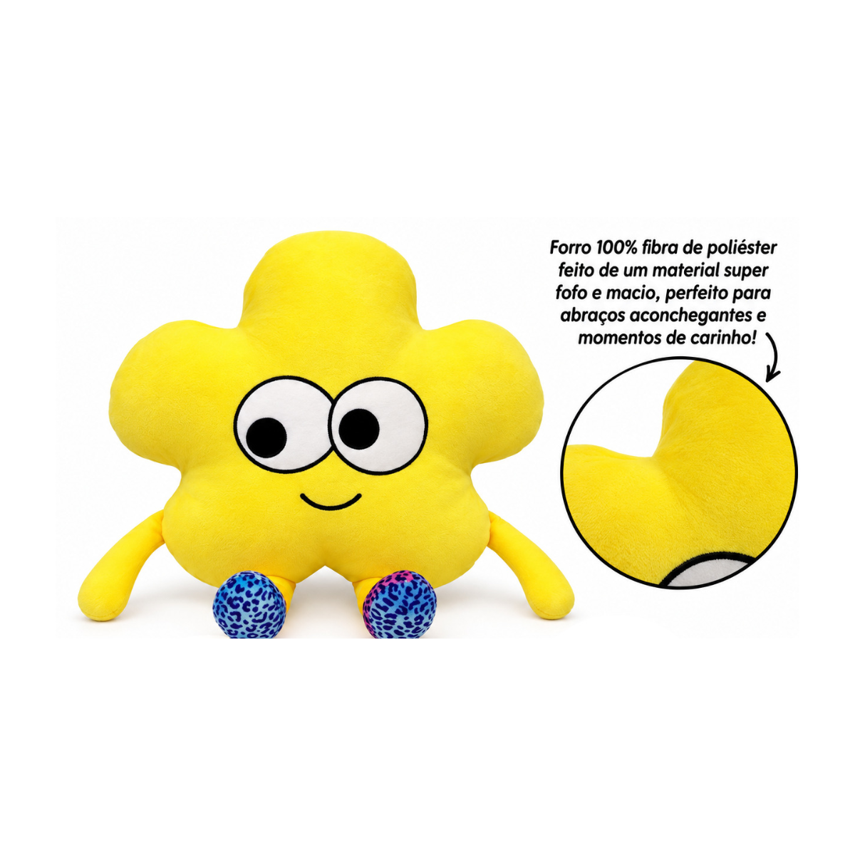 Pelúcia Almofada Zolhuda Amarelo 40cm Caa Toys CAA0107