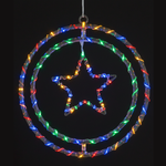 Argola Dupla C/ Figuras Estrela 80 LEDs Colorida - Global