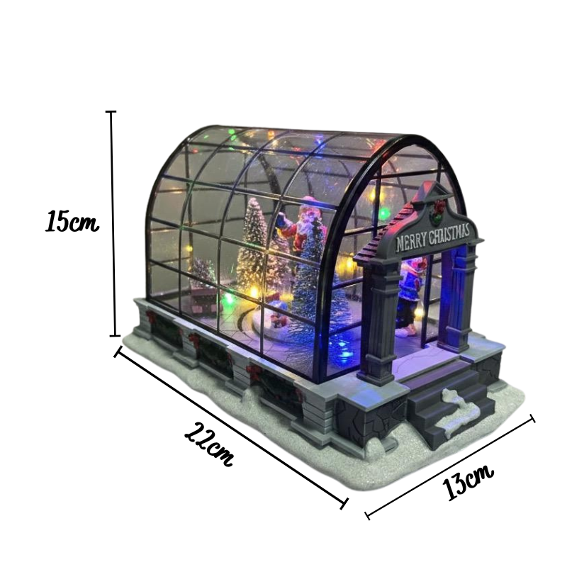 Vila Natalina Em Estufa c/ Som e Movimento 15cm - Grillo