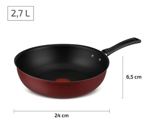 Frigideira Funda 24Cm Rochedo Limpa Facil - Vermelho