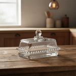 Manteigueira de Cristal com Tampa Pearl - Wolff - Loja Do Thor