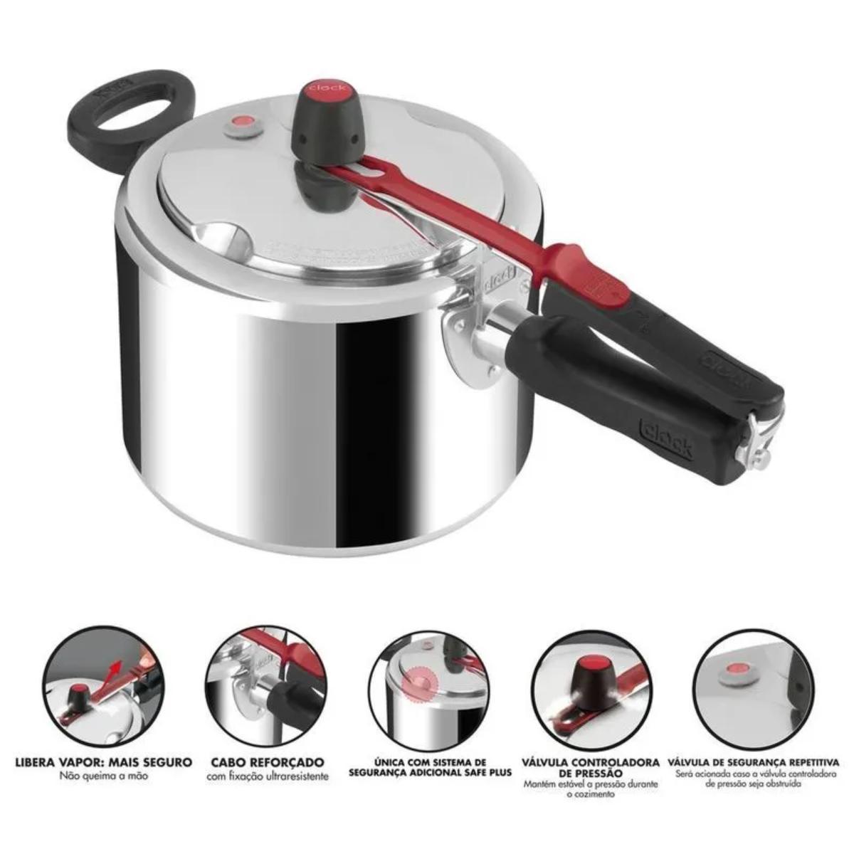 Panela de Pressao 4,5L Clock Original C/Fechamento Interno