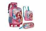 Mochila Lancheira Estojo Princesas De Carrinho - Loja Do Thor