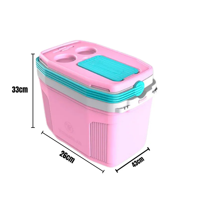 Caixa térmica 20 L Termolar Rosa Balé com Verde Litoral - Loja Do Thor