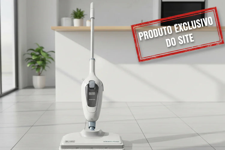 Mop Vaporizador 7 Em 1 Para Pisos Steam Black Branco - 220V - Loja Do Thor
