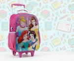 Mochila Princesas Disney Bolsa Rodinha Infantil 16L Rosa - Loja Do Thor