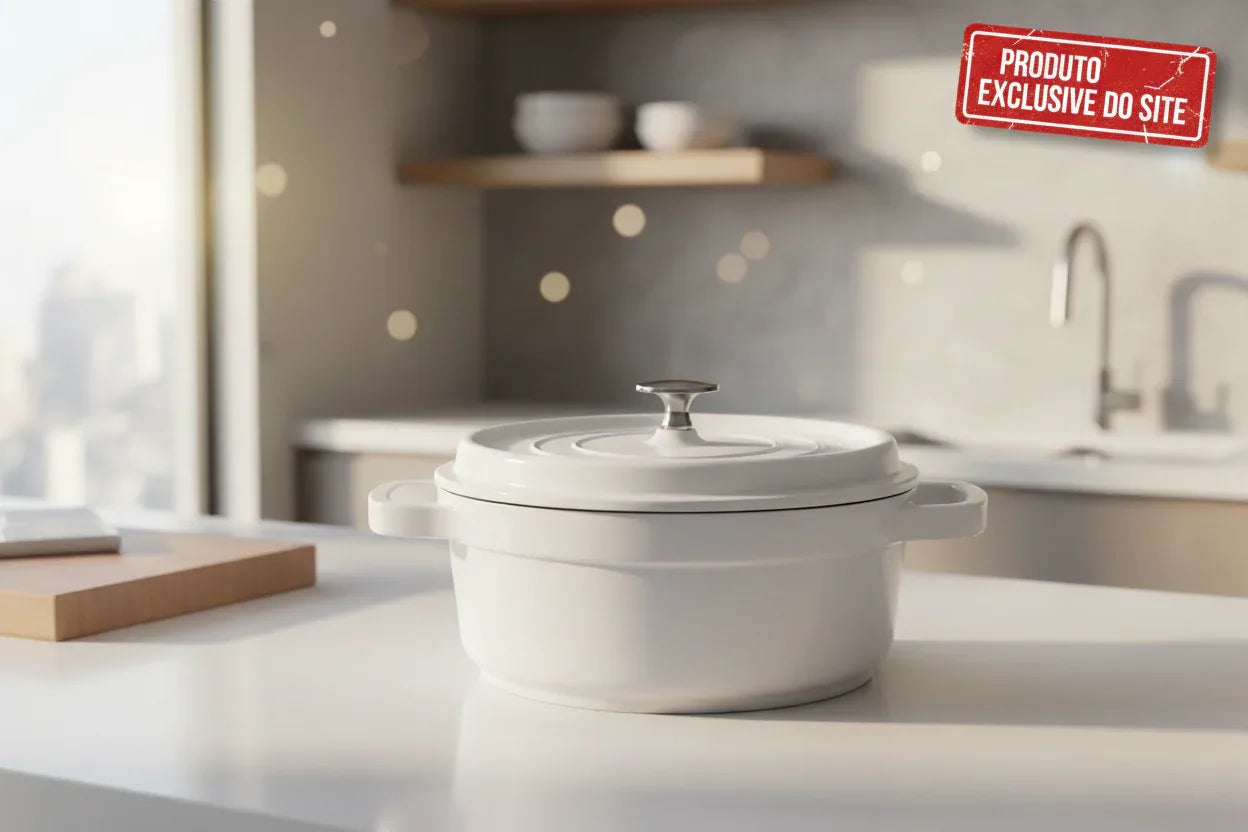 Cacarola Aluminio Antiaderente 20cm - Branco- 2,4 Litros - Loja Do Thor