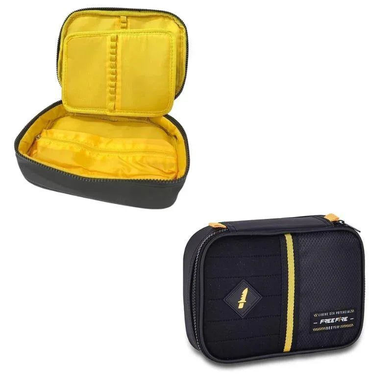 Kit Mochila de Costas e Estojo Box Free Fire Preto - Loja Do Thor
